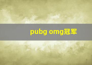 pubg omg冠军